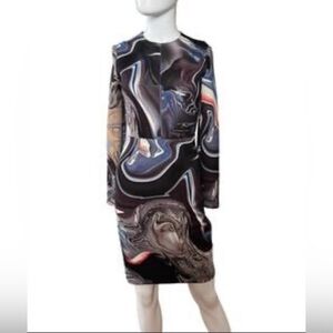 GUC Yigal Azrouël- Bodycon Abstract Scuba Fabric Dress. Size 2